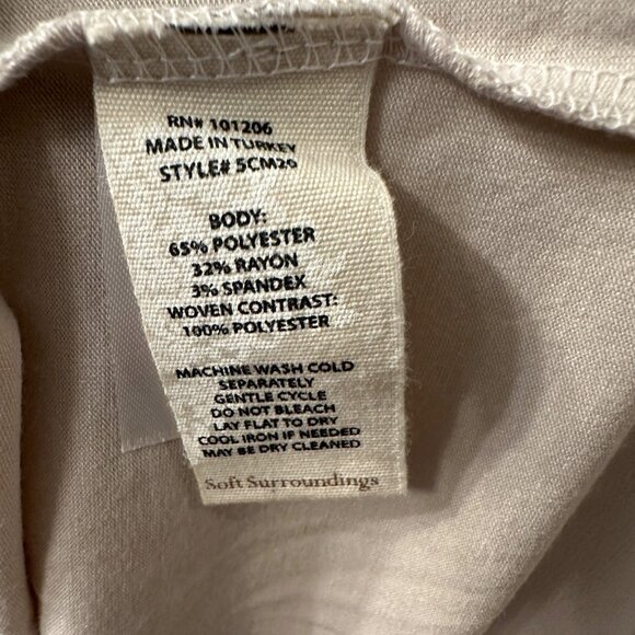 Soft Surroundings | 3X Long Sleeve Tunic Top SCM20 Stretch Sheer Trim Minimalist - Picture 6 of 9